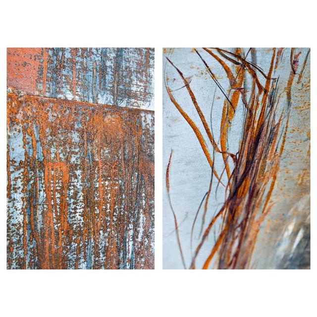 Contemporary Pair of Abstract Industrial Photographs, Abstract Art Prints, Set of Two 30 X 45" Fine Art Photography Prints, Rust Artworks For Sale - Image 9 of 9