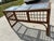 Boho Chic Brown Lattice Rattan Rectangular Sofa Console Table with Glass Top. This table intricate lattice pattern will...