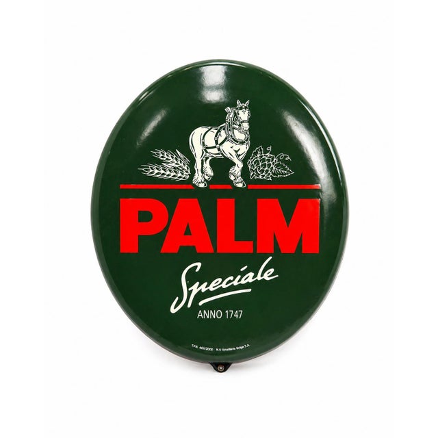 Palm Speciale Enameled Beer Advertising Sign For Sale - Image 5 of 5
