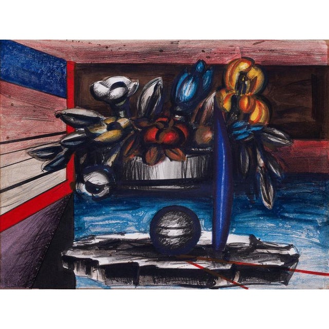 Franz PRIKING (1929-1979) Still life with sphere Original color lithograph Signed in pencil Limited edition of 100 copies...