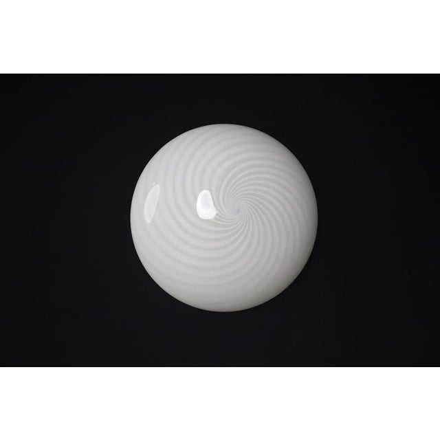 Large Murano Swirl Glass Ceiling Light attributed to Vm-Vetri, Italy, 1970s For Sale - Image 10 of 17