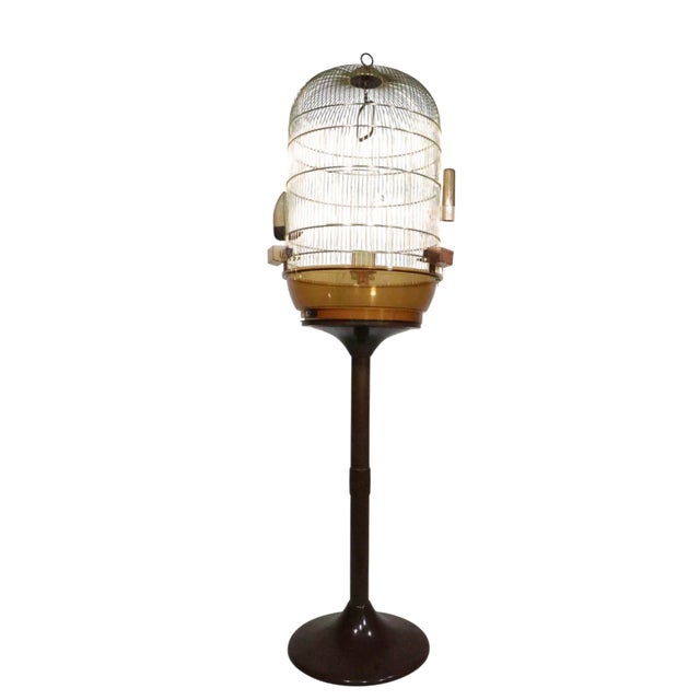 Mid-Century Modern Space Age Fer-Plast Birdcage Made in Italy c.1970's For Sale - Image 3 of 15