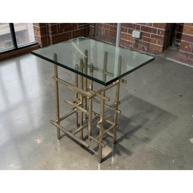 2000 - 2009 Modern Paul Ferrante Mondrian Silver Gilt Metal Side Table For Sale - Image 5 of 6