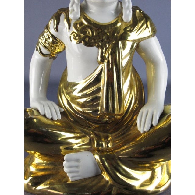 Porcelain & Gilt Sculpture of Buddha from San Marco, 1970s For Sale - Image 9 of 11