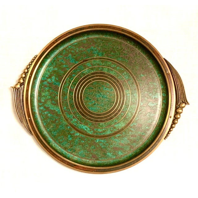 Carl Sorensen 1930s Carl Sorensen Bronze Art Deco Serving Bar Tray For Sale - Image 4 of 9