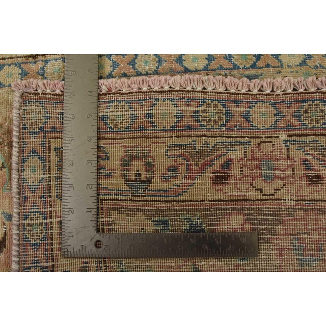 Tabriz Rug 7’11” X 10’8” Pink Wool Vintage Distressed Hand-Knotted Carpet For Sale - Image 14 of 14