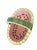 Green Vintage Hand-Painted Ceramic Watermelon Basket Serving Bowl For Sale - Image 8 of 9