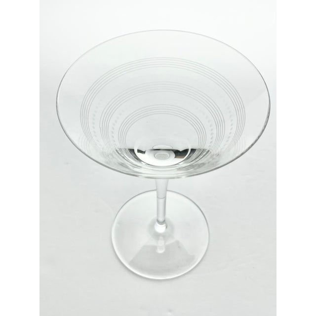 2010s Contemporary Martini Glasses, Banded Stripes & Dots - a Pair For Sale - Image 5 of 6