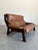 Vintage Dutch Brutalist Brown Leather and Wood Sofa. Attributed to Gerard Van Den Berg for Montis Netherlands c.1970’s....