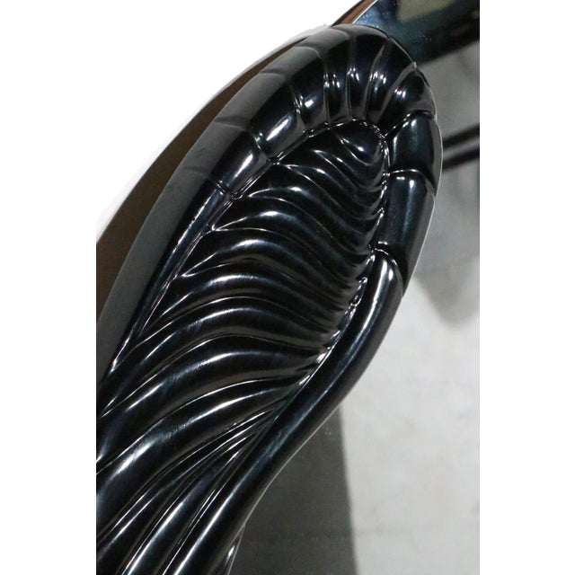 Hollywood Regency Black Lacquer Mirror Made in Italy C. 1970/80’s For Sale - Image 12 of 12