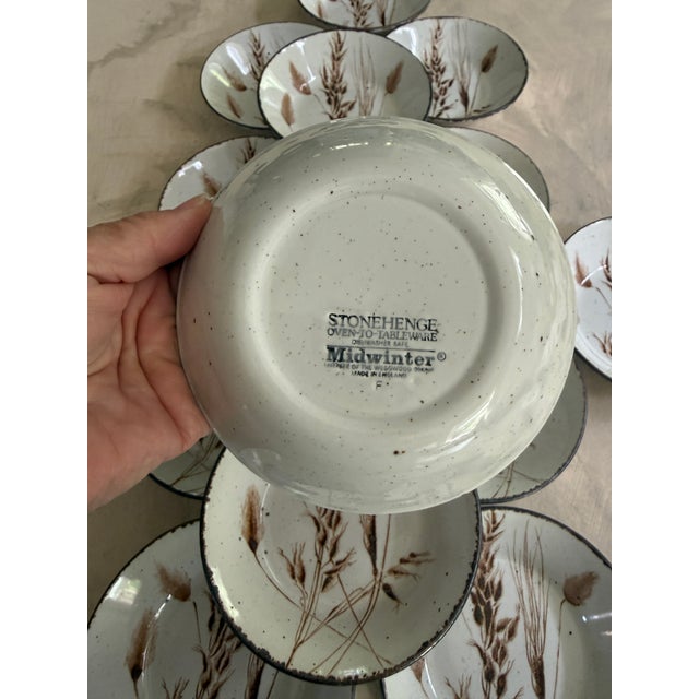 1970s Set of Fourteen (14) Midwinter Wild Oats Stonehenge Bowls, Made in England, Wedgwood Group, Rustic Farmhouse Dinnerware For Sale - Image 12 of 12