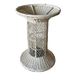 Vintage Woven Wicker Dining Table Base