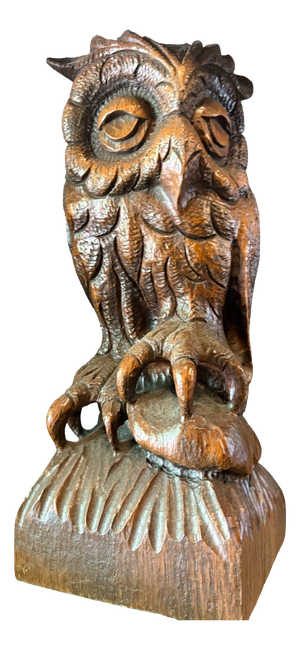 Vintage Hand-Carved Wooden Owl, 1960