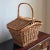 Farmhouse Mid-20th Century Wicker Picnic Basket For Sale - Image 3 of 12