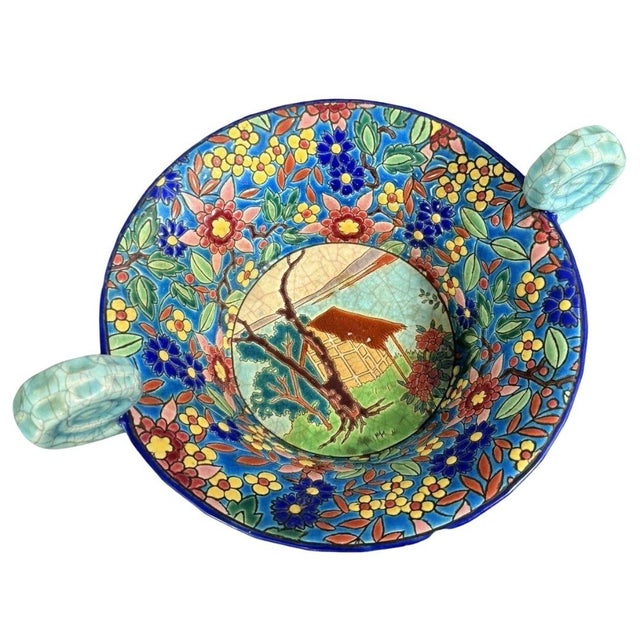 Large Trinket Dish in Polychrome Cloisonné Enamels from Longwy, 1960s For Sale - Image 4 of 6