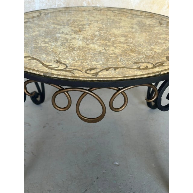 Black French Iron and Glass Coffee Table For Sale - Image 8 of 12