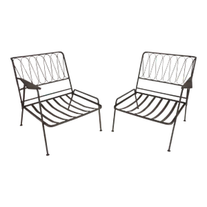 Vintage Maurizio Tempistini for Salterini "Ribbon" Arm Lounge Chairs -Set of 2 Unmarked
