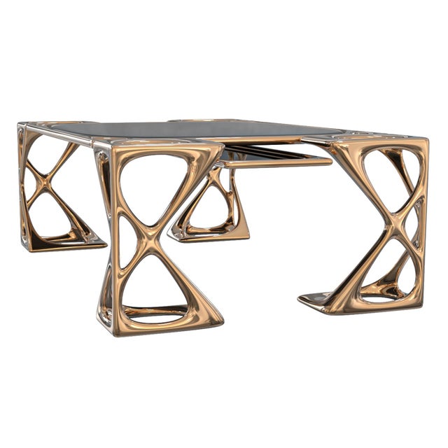 "Inizio" Coffee Table With Bronze and Stainless Steel, Handcrafted For Sale - Image 10 of 10