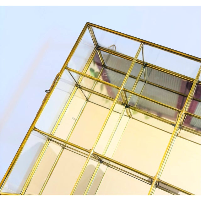 Mid 20th Century Brass and Glass Curio Display Cabinet For Sale - Image 5 of 10