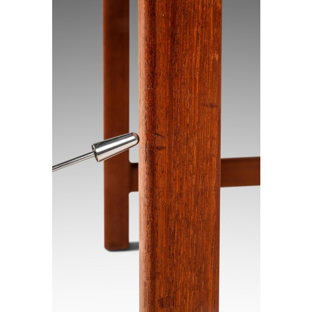 Mid-Century Danish Modern Rio Teak and Leather Ottoman / Footstool Attributed to Ole Wanscher for France & Søn, Denmark, Circa 1960s For Sale - Image 16 of 17