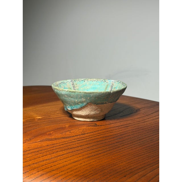Seljuk Turquoise Glazed Pottery Bowl For Sale - Image 4 of 15