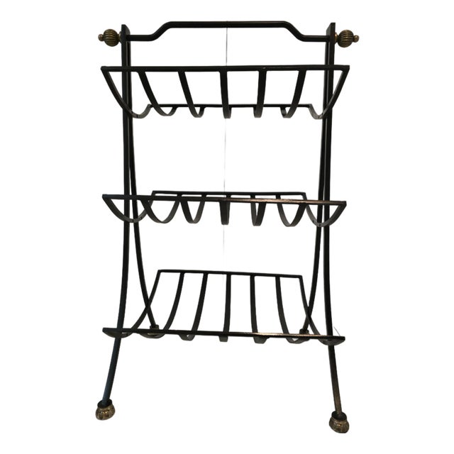 Mid Century Modern Italian Designer 3 Tier Rack For Sale