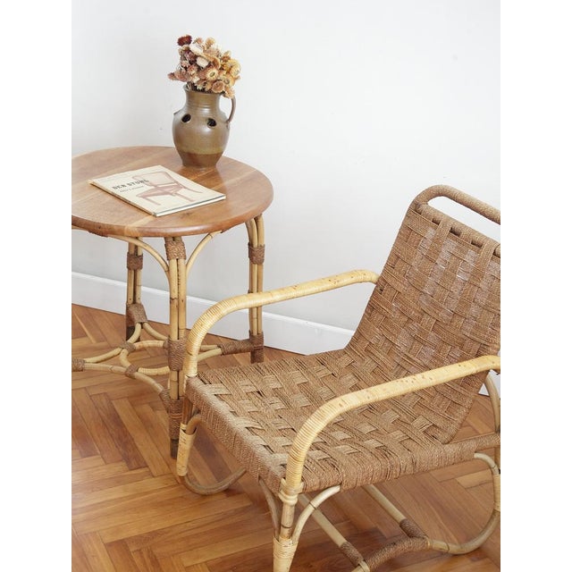 1920s Bauhaus Style Rattan Coffee Table in Oak, 1920s For Sale - Image 5 of 18