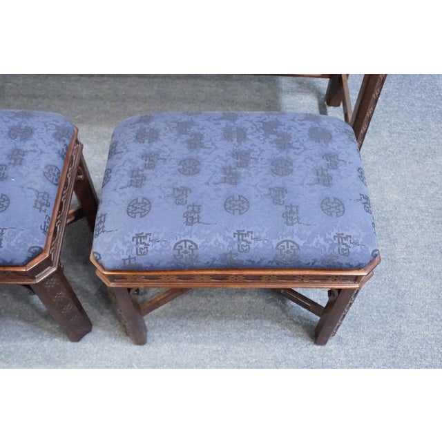 Brown Hickory Chair Banded Mahogany Traditional Chippendale 51" Accent Sofa Table W. Two Benches 150-10 For Sale - Image 8 of 13