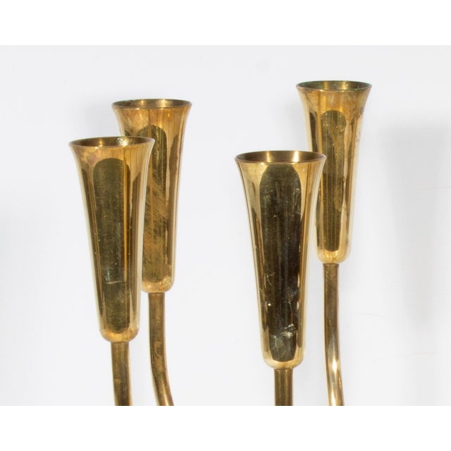 Mid-Century Modern Svend Aage Holm Sorensen Illums Bolighus Brass Candlestick Holders, a Pair For Sale - Image 3 of 9