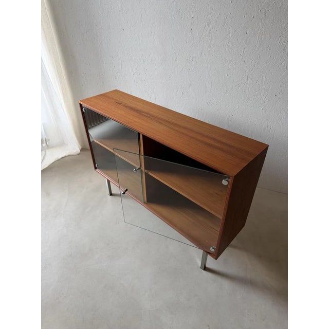 Minimalist Display Cabinet in Teak and Chrome, 1960s For Sale - Image 11 of 17