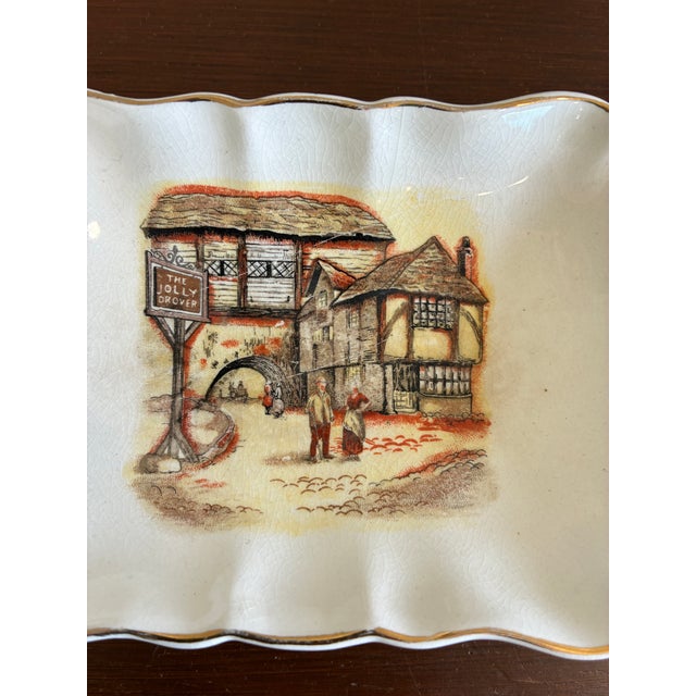 English Vintage Sandland Ware "The Jolly Drover" English Pub Scene Soap Dish For Sale - Image 3 of 13