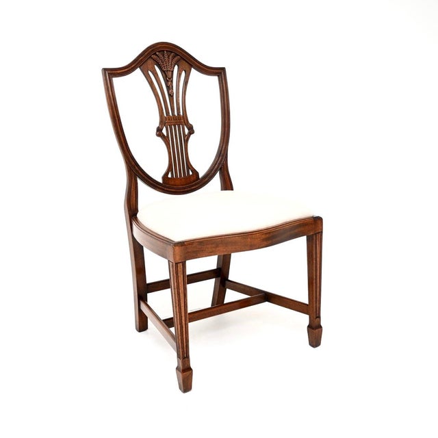 Wood Vintage Shield Back Dining Chairs, 1930, Set of 8 For Sale - Image 7 of 12