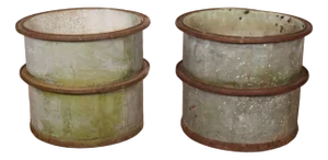 French Zinc Planters, 1930s, Set of 2