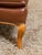 Animal Skin Mid 20th Century Traditional Leather Bergère Armchair With Nailhead Trim For Sale - Image 7 of 12