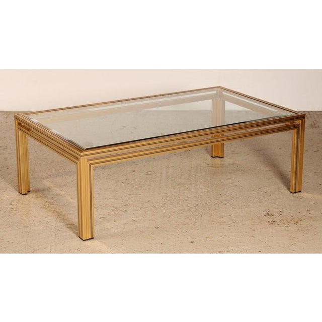 Mid-Century Coffee Table with Bevelled Edge Glass Top by Pierre Vandel, 1970s For Sale - Image 11 of 11