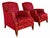 Contemporary Baker Furniture Contemporary Red Velvet Lounge Chairs For Sale - Image 3 of 6