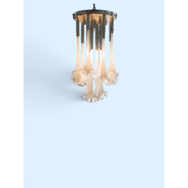 Mid-Century Murano Flower Pendant For Sale - Image 4 of 13