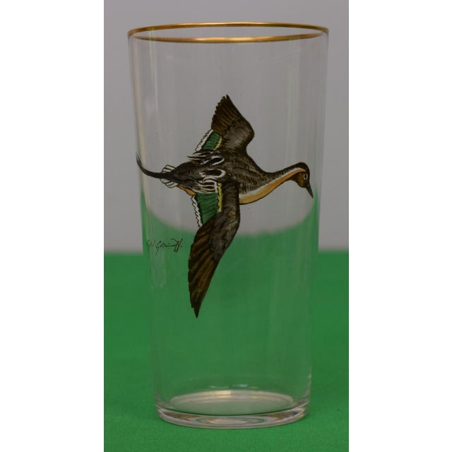Set X 6 Cyril Gorainoff Hand Enamel Painted Gamebird Highball Cocktail Glasses For Sale In New York - Image 6 of 9