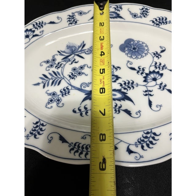 1990s Vintage Mid-Century Modern Blue Danube Oval Serving Platter For Sale - Image 5 of 5