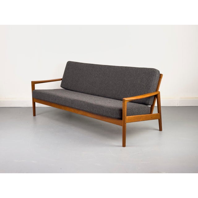 1960s Danish Teak and Wool 3-Seater Sofa, 1960s For Sale - Image 5 of 18