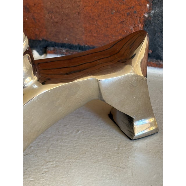 Late 20th Century Art Deco Style Polished Aluminum Dog Sculpture For Sale - Image 5 of 12