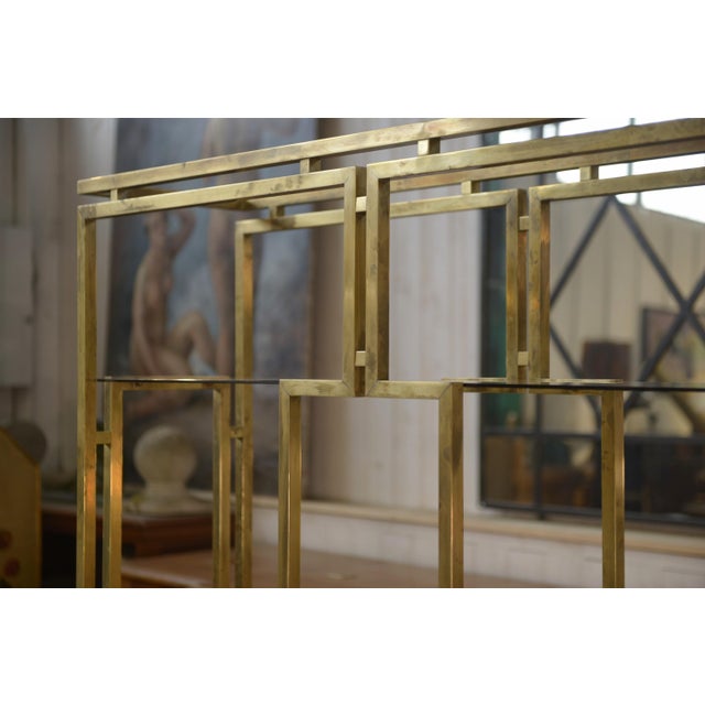 Brass, Lacquered Wood and Smoked Glass Shelf from Kim Moltzer, 1970s For Sale - Image 10 of 13