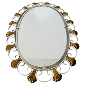 Mid-Century Metal Illuminated Mirror from Hillebrand, 1950s