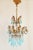 Vintage Gilt Metal Italian Chandelier With Blue Opaline Crystals For Sale - Image 4 of 12