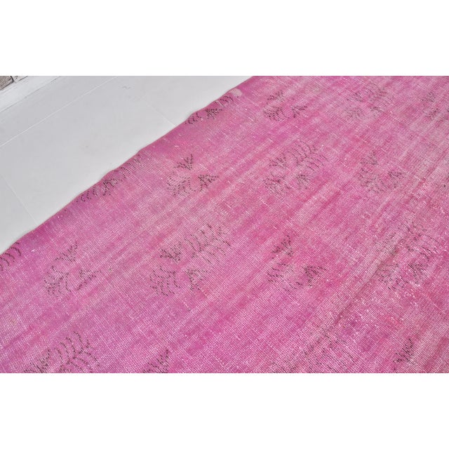 Oushak Turkish Purple Rug For Sale - Image 4 of 9
