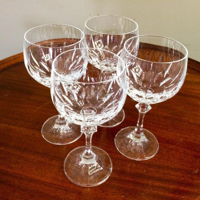 Hollywood Regency Cut Crystal Wine Glasses by Schott-Zwiesel "Gardone" - Set of 4 For Sale - Image 3 of 11