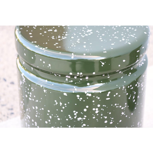 Modern Max Lamb for Hem Last Stools in Green and Pink Splatter - A Pair For Sale - Image 9 of 12
