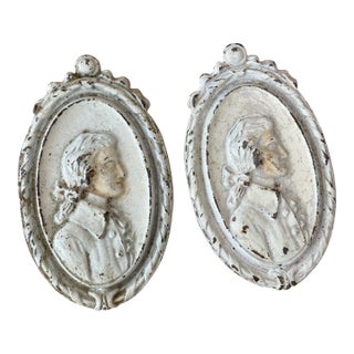 1920s Waverly Studios Cast Iron Hand Painted Curtain Tie Backs - Set of 2 For Sale