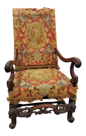 Victorian Eagle Carved Walnut Throne Chair