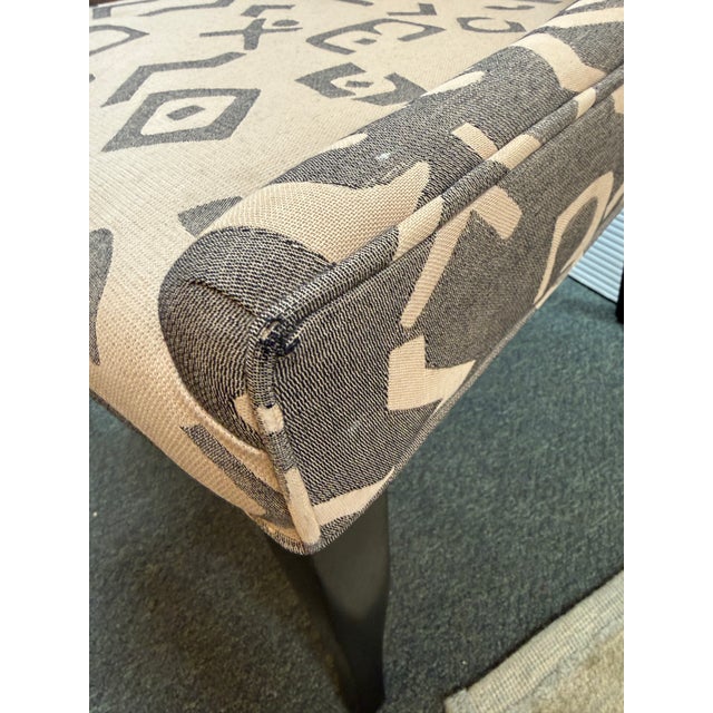 Tan Hieorglycphic Upholstered Accent Chair For Sale - Image 8 of 12